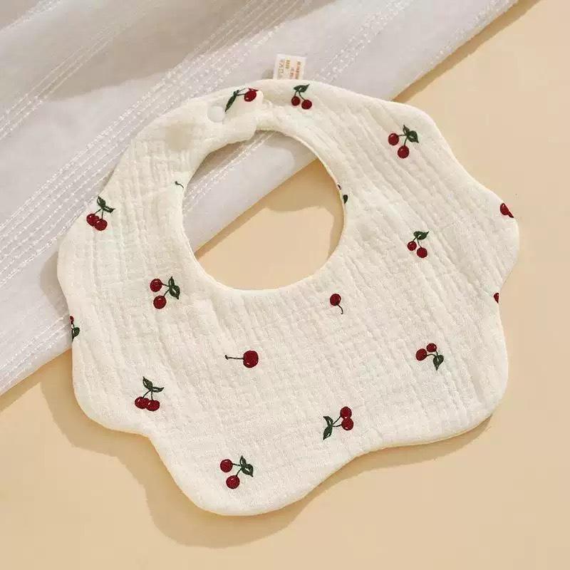 Class A Pure Cotton Petal Bib 360 Degree Rotating Breathable Absorbent Newborn Saliva Towel Baby Bib