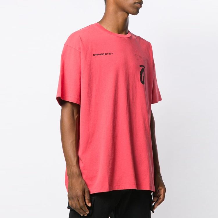Off-White Splitted Arrows Large Short Sleeve Loose Fit Red Men's OMAA038E191850102010