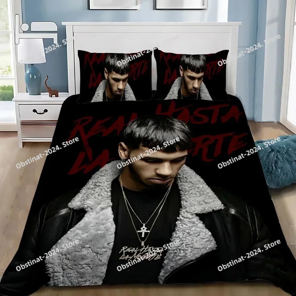 Постельное белье с принтом Anuel AA Real Hasta La Muerte: пододеяльник, наволочка, комплект для спальни мальчика, девочки, детская, односпальная, двуспальная, большого размера
