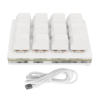 Механическая игровая клавиатура с 12 клавишами, одноручная, USB, мини, макро, светодиодная клавиатура, с возможностью горячей замены, красные переключатели, ABS, белая