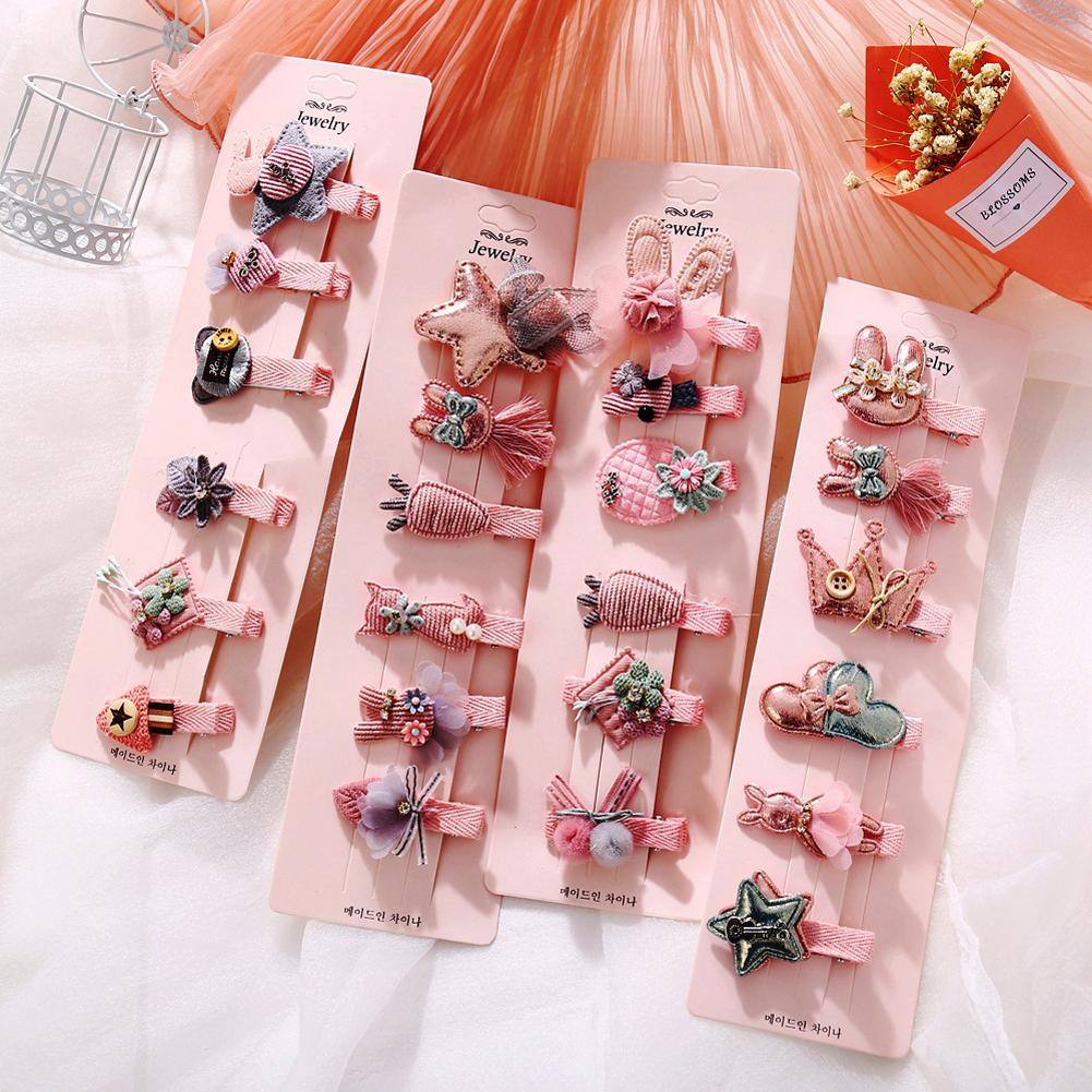 6 Piece Set Of Cute Cartoon Children'S Hairpins For Little Girls Decorated With Hair Accessories