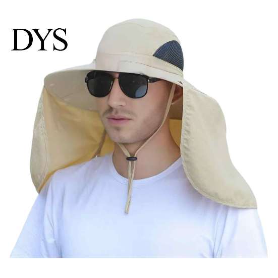 Versatile Sun Hat for Camping with Neck Flap, Breathable Wide Brim Fishing Hat, Summer Comfortable Cotton UV Protection Men Women Hiking Mountain