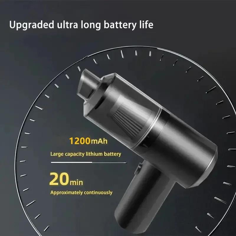 Автомобильный беспроводной мини-пылесос высокой мощности для влажной и сухой уборки, многофункциональный, с USB-зарядкой, портативный, ручной, маленький автомобильный