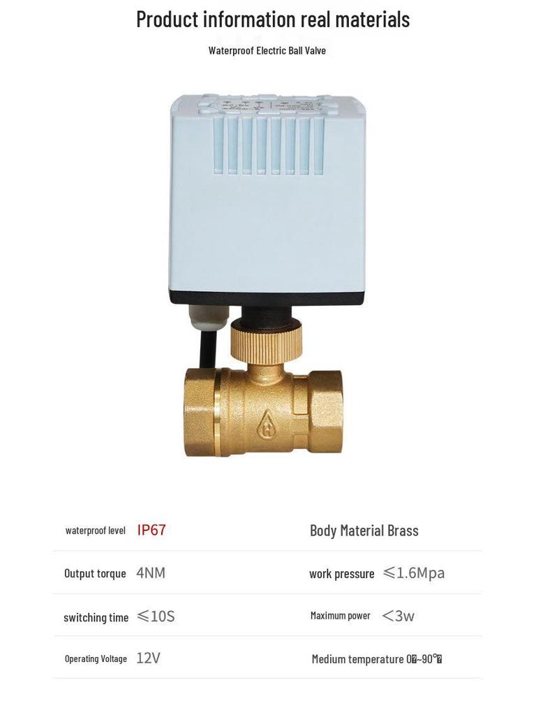 Водонепроницаемый электрический двухходовой клапан из чистой меди для наружных систем ОВКВ