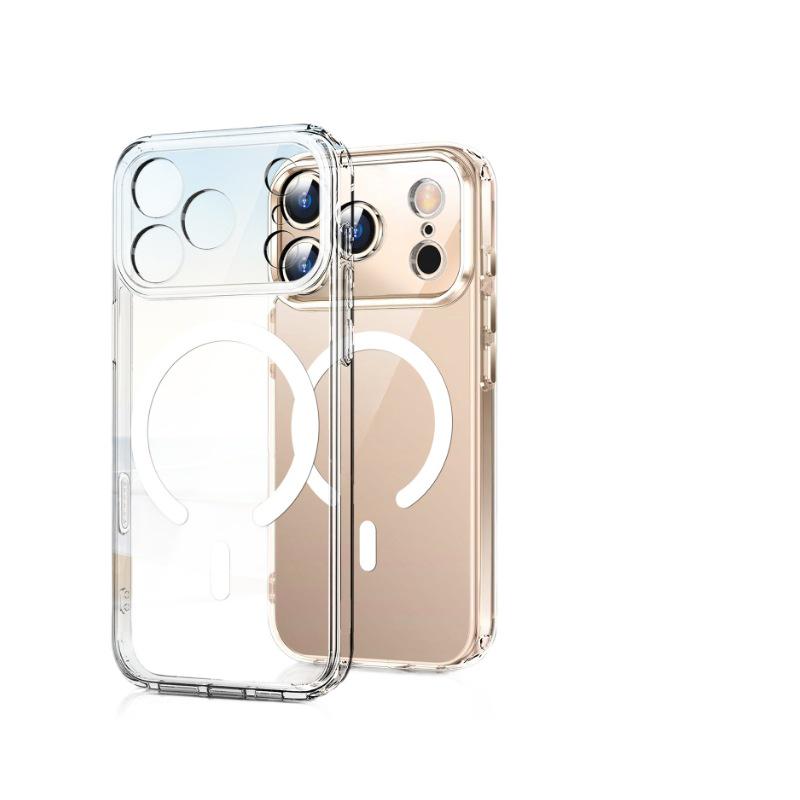 Магнитный прозрачный чехол для iPhone 17 Pro Max, Apple 16, 15, полная защита; Совместим с 13 Mini