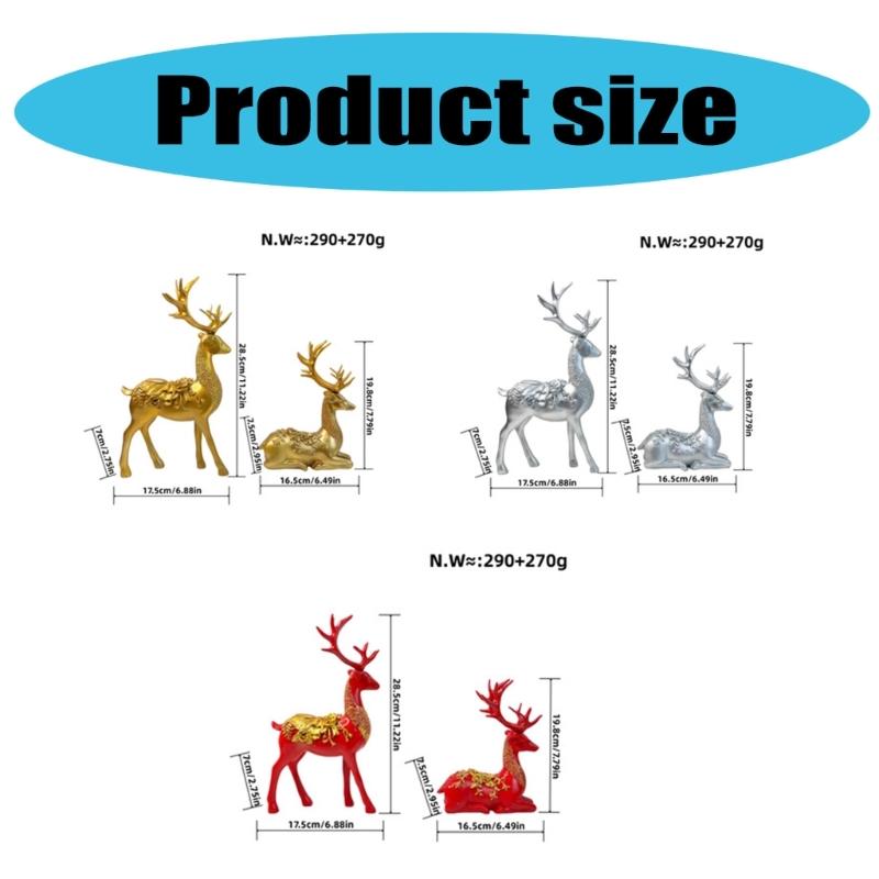 Creative Mooses Decorative Figurine Resins Art Elk Ornament Tabletop Deer Adornment for Home and Office