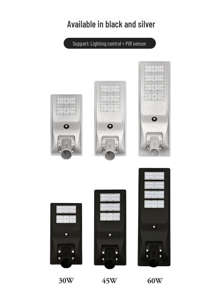45W Outdoor Solar LED Street Light - 365-Day Automatic Operation
