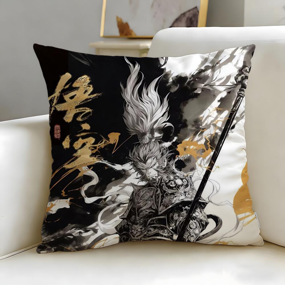 Популярная игра Black Myth Wukong Наволочка Мягкая Легко стирающаяся Наволочка Универсальная для Дивана Кровати Путешествий и Офиса