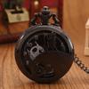 Любители моды полые кварцевые черные карманные часы с цепочкой и ожерельем винтажные кварцевые часы с подвеской, часы с цепочкой для мужчин и женщин
