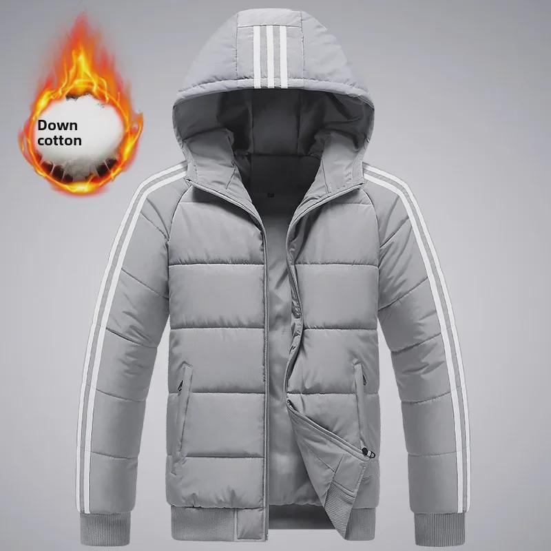 Мужская приталенная куртка с тремя полосками - модная повседневная хлопковая куртка на осень/зиму 2022 года
