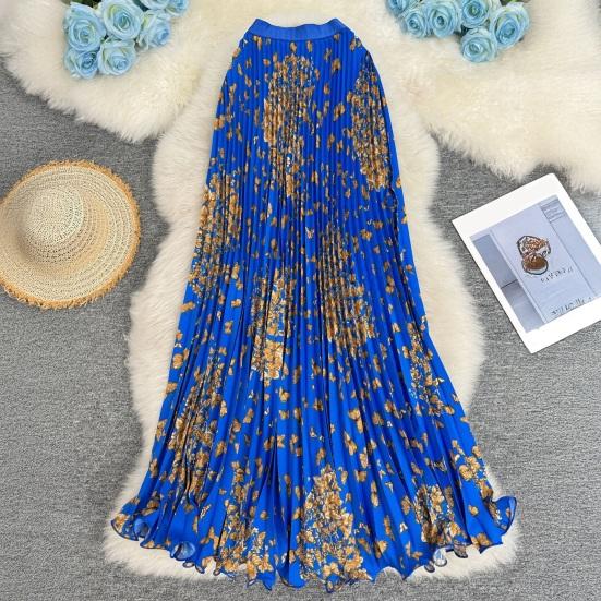 Длинная юбка в ретро-стиле, на резинке, с высокой талией, с принтом бабочек, плиссированная, с широким подолом, из дышащей ткани, для повседневной носки