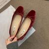 Fashion Bailamos 2024 New Women Flats Spring Summer Ballet Shoes Women Slip On Loafers Round Toe Shallow Bowtie Ballerina Soft Moccasin