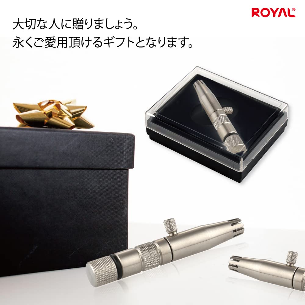 Триммер для волос в носу Royal Premium для мужчин, ручной, без батареек, из нержавеющей стали, водонепроницаемый, безболезненный, запатентованный механизм «Silver Bullet» ET-3