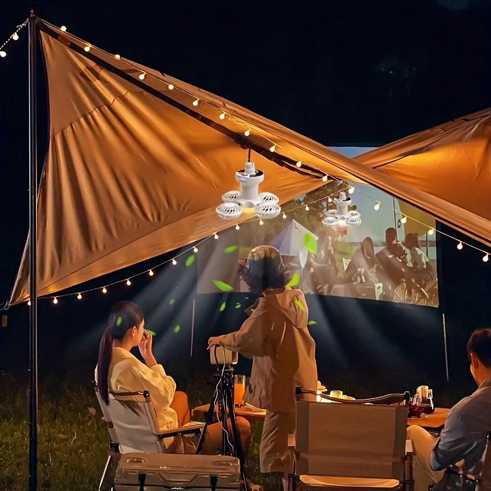 Солнечный вентилятор для кемпинга, Светильник с потолочным вентилятором, USB перезаряжаемый портативный электрический вентилятор, Подвесной ручной светильник с регулируемой скоростью, 3 цвета, Палатка,