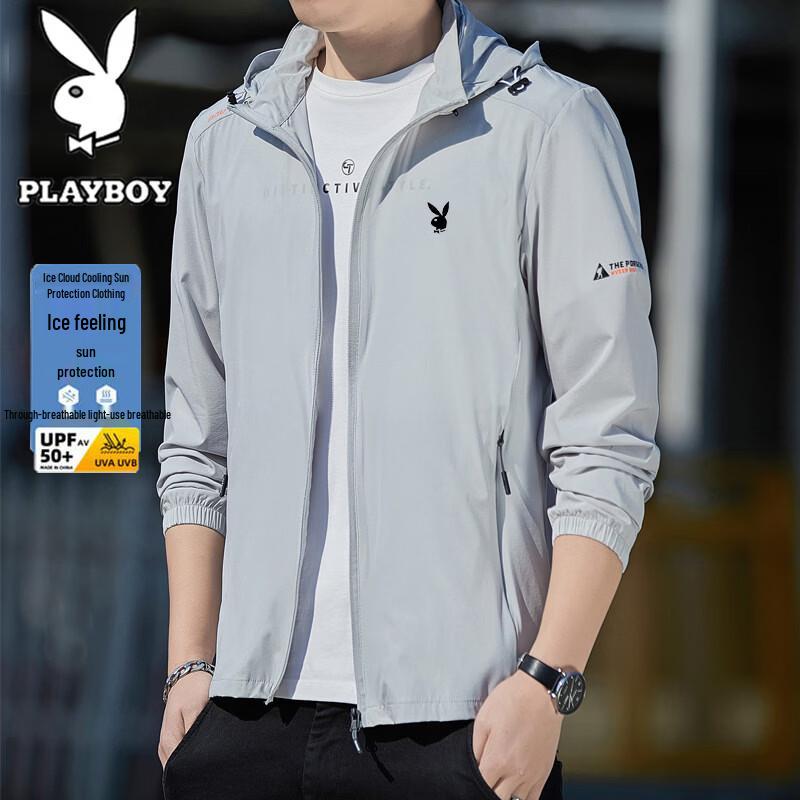 PLAYBOY Мужская легкая куртка с капюшоном для защиты от солнца