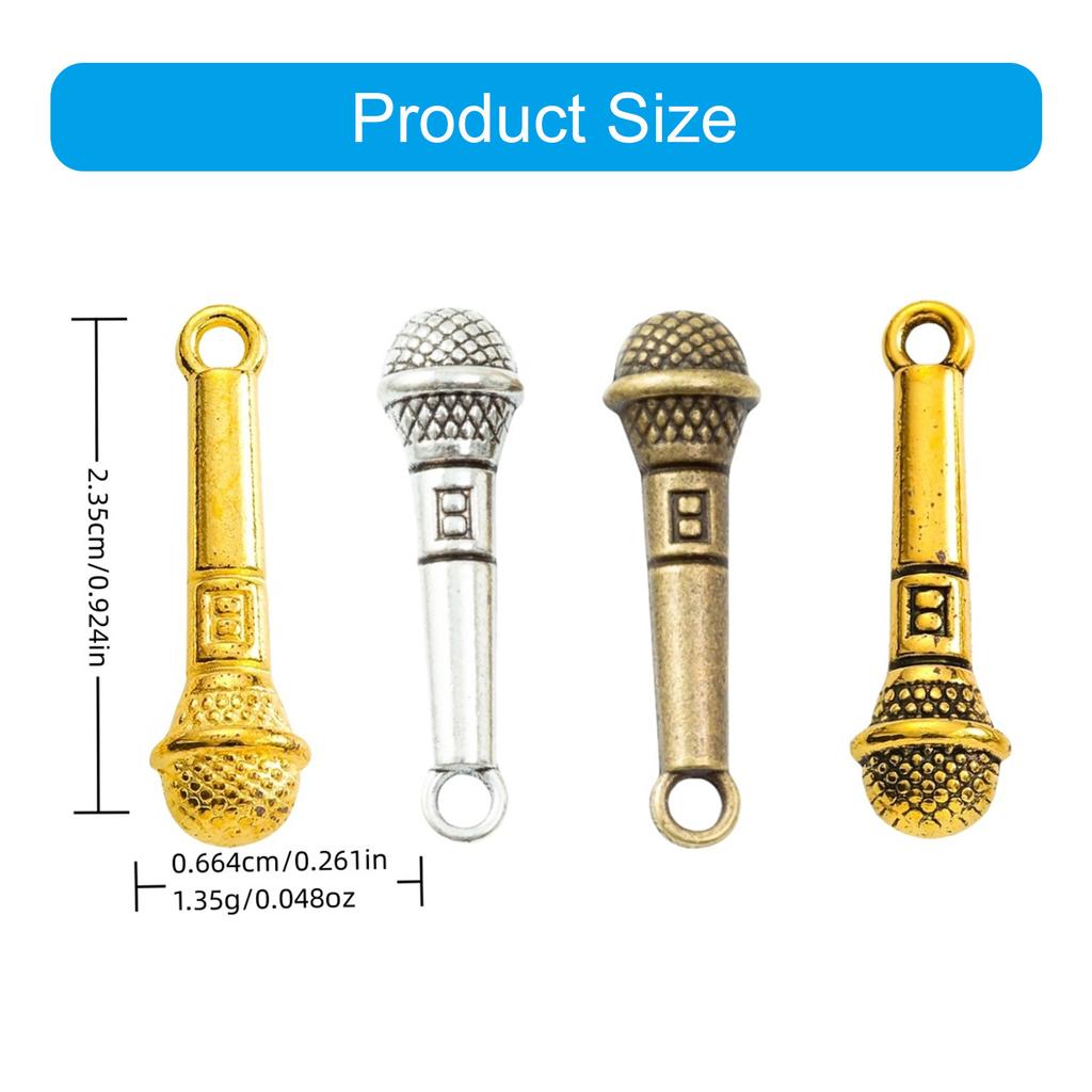 100 штук Подвески-микрофоны Аксессуары для рукоделия Подвеска-шарм для ювелирных изделий Подарок для любителей изготовления ювелирных изделий и рукоделия