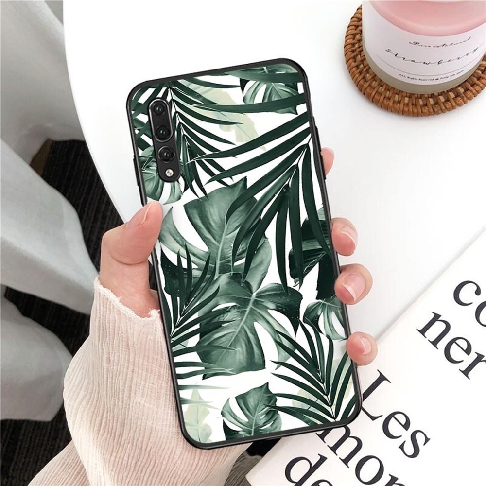 Monstera Green Leaves Phone Case For Huawei P 8 9 10 20 30 40 50 Pro Lite Psmart Honor 10 Lite 70 Mate 20lite