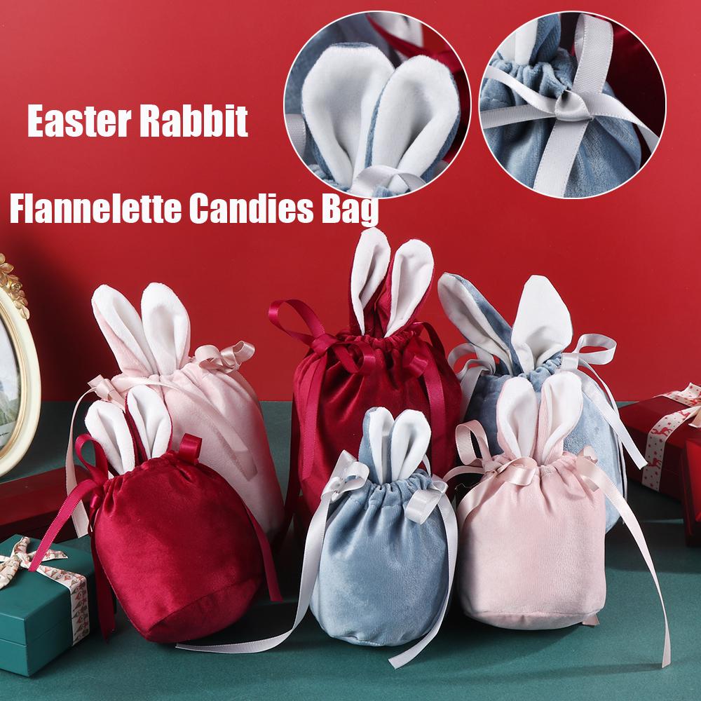 Flannelette Rabbit Ear Gift Bag Bunny Ears Gift Packing Bags Jewelry Organizer Wedding Supplies