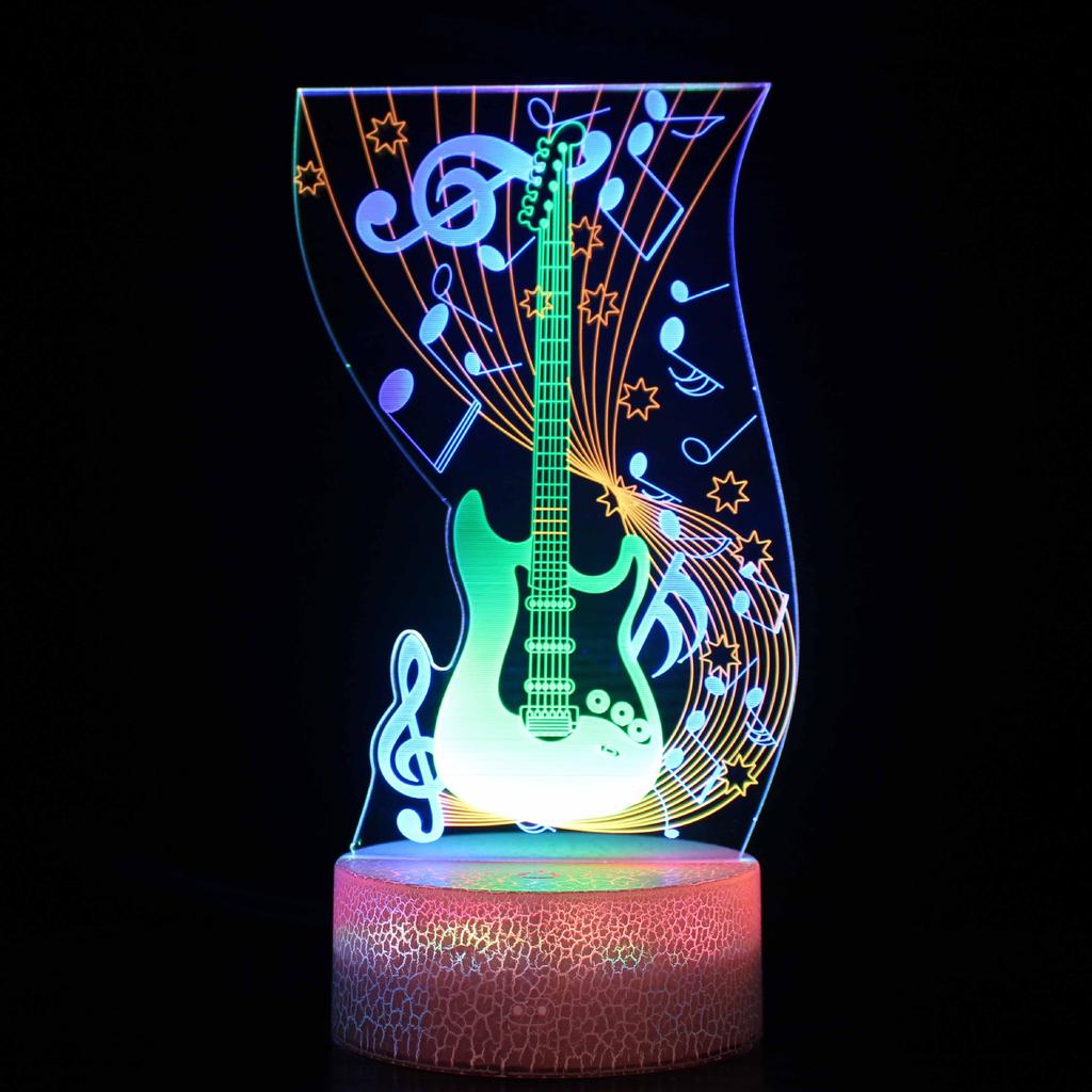 Музыкальная гитара Тейлора музыкальная нота наушники серия окружающий свет USB красочный RGB ночник маленькая настольная лампа