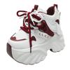 Fashion 11CM Women Thick Bottom Chunky Sneakers  Female Platform Lace Up Breathable Spring Autumn Woman Vulcanize Shoes Zapatos Mujer