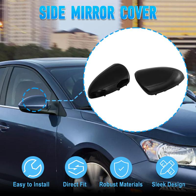 2pcs Glossy Black Rearview Mirrors Cover for Chevrolet Cruze 2009 2010 2011 2012 2013 2014 2015 ABS Side Rear View Mirror Caps
