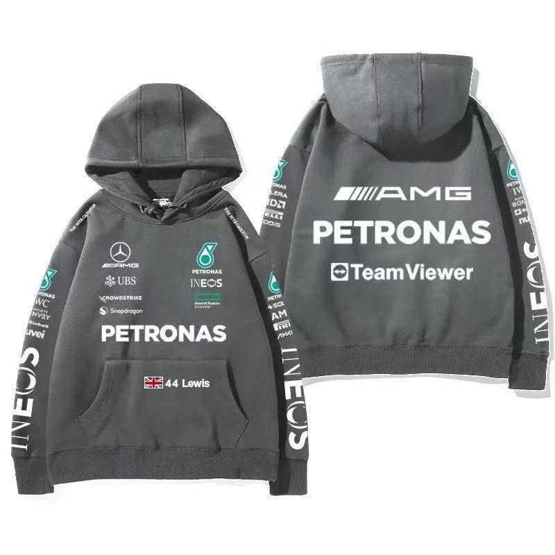 Повседневная спортивная толстовка с принтом гоночного костюма Mercedes