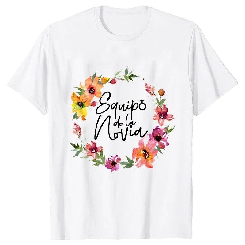 Французская футболка Evjf для испанского свадебного душа, футболка для невесты, футболка с цветочным принтом, девичник, друзья, женская одежда для девичника