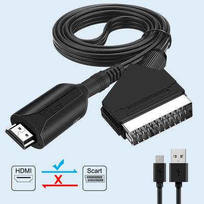Адаптер HDMI-SCART, видео-аудио, конвертер повышенного разрешения PAL/NTSC для HD TV, DVD-бокса, конвертер повышенного разрешения сигнала, аксессуары