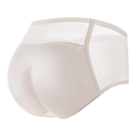 Женские трусы из тонкой сетки в стиле пэчворк, бесшовные, со средней талией, с приподнятыми ягодицами, эргономичный дизайн, поддельные ягодицы, с подкладкой, губка для увеличения ягодиц