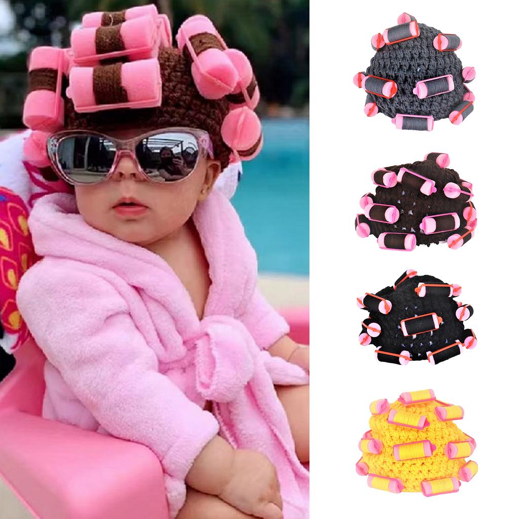 Забавная вязаная шапка-бини с кудрями для девочек, модная шапка-парик, ручная вязка, шапка для косплея, новинка, пуловер, головной убор