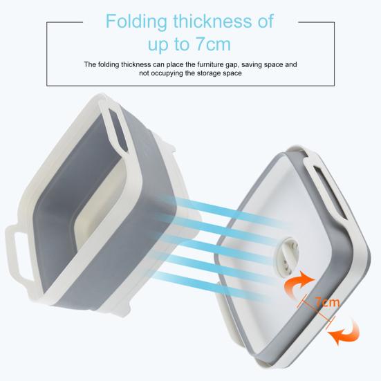 Yousheng Складной таз для мытья посуды с заглушкой для слива Портативный таз для мытья посуды Таз для мытья посуды Складная раковина Ванна Кухонный поднос для хранения Ведро для хранения на открытом воздухе