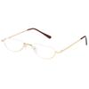 1Pc Half Frame Metal Spring Hinge Reading Glasses Semi-Rim Halves Ultra Light Resin Eyeglasses Vision Care +1.00~+4.0 Diopter