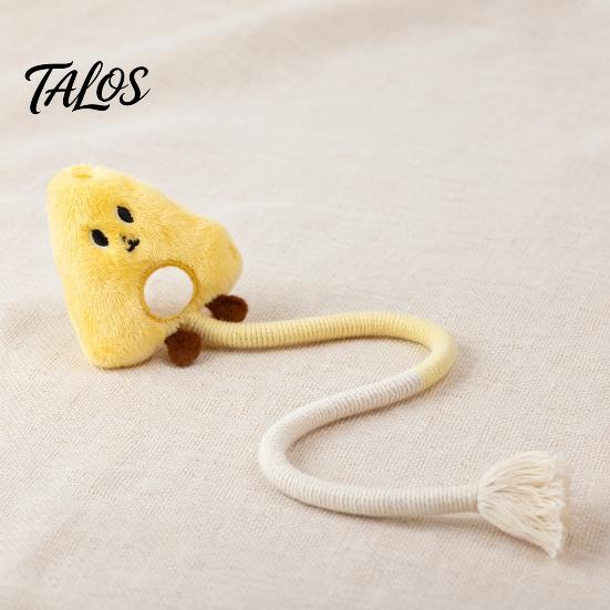 Хлопковая веревка Talos Игрушка для кошек, Бесшумная плюшевая Облако Морковка Сыр Жевательная Набитая игрушка Крокодил для комнатных кошек, Облегчение при прорезывании зубов, Интерактивная игра