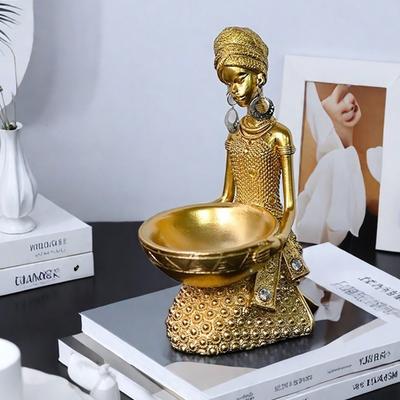 Креативные африканские женские статуэтки, Органайзеры-украшения, Изделия из смолы, Для дома, офиса, винного шкафа, кабинета, гостиной, 1 шт.