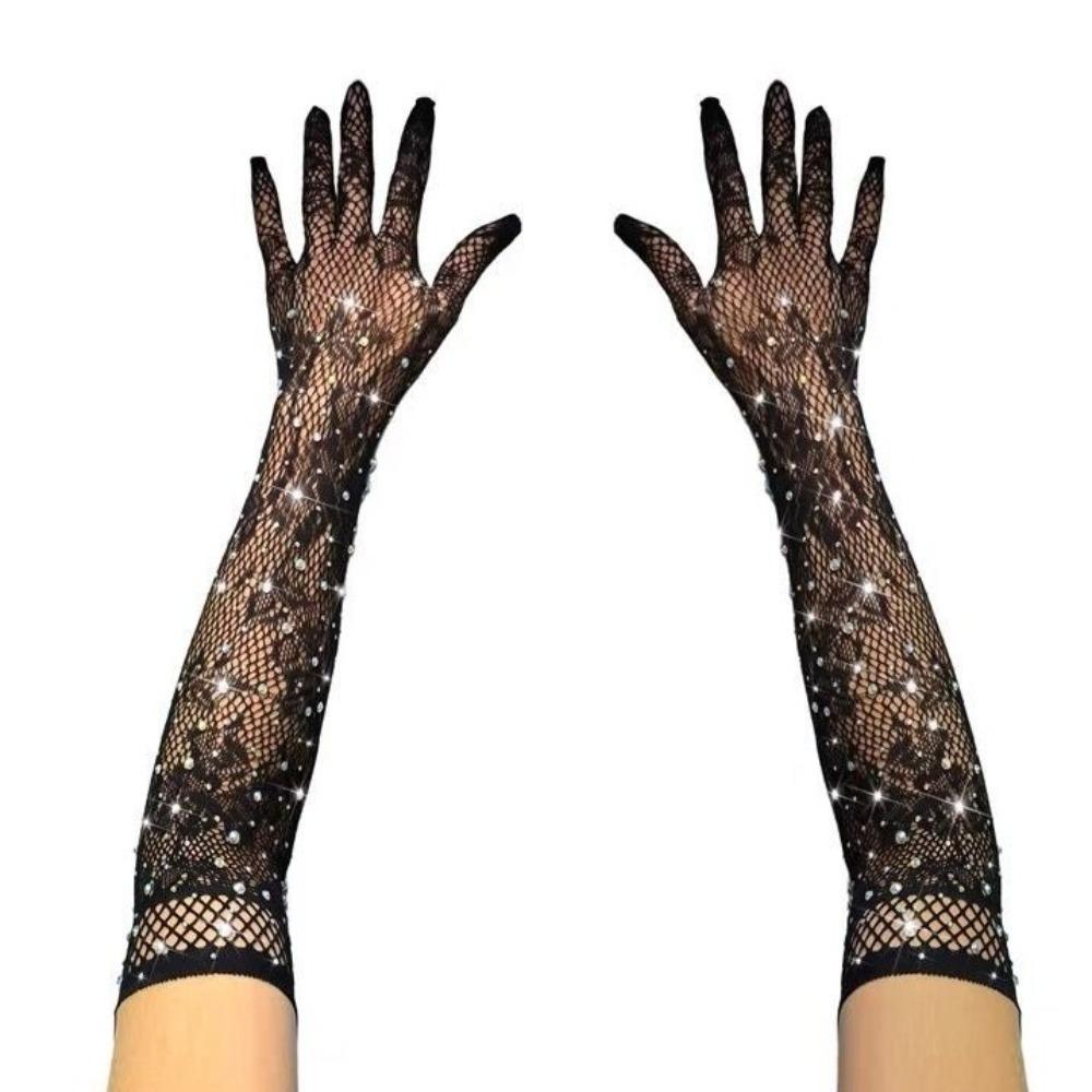 Сетчатые длинные митенки для вечеринки, перчатки для выступления, новые сетчатые перчатки, подарок