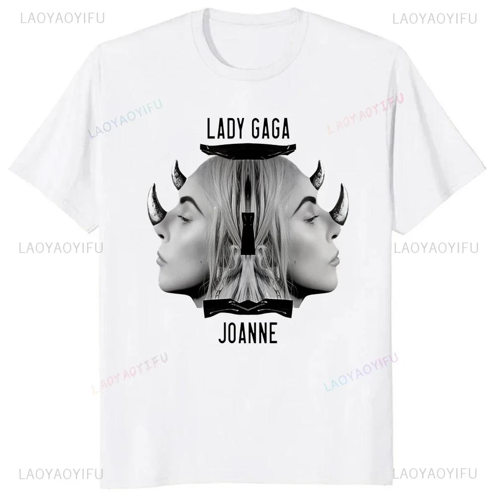 Retro Lady Gaga Singer Summer Trend Harajuku Short Sleeve Unisex Shirt Graphic Large T-shirt