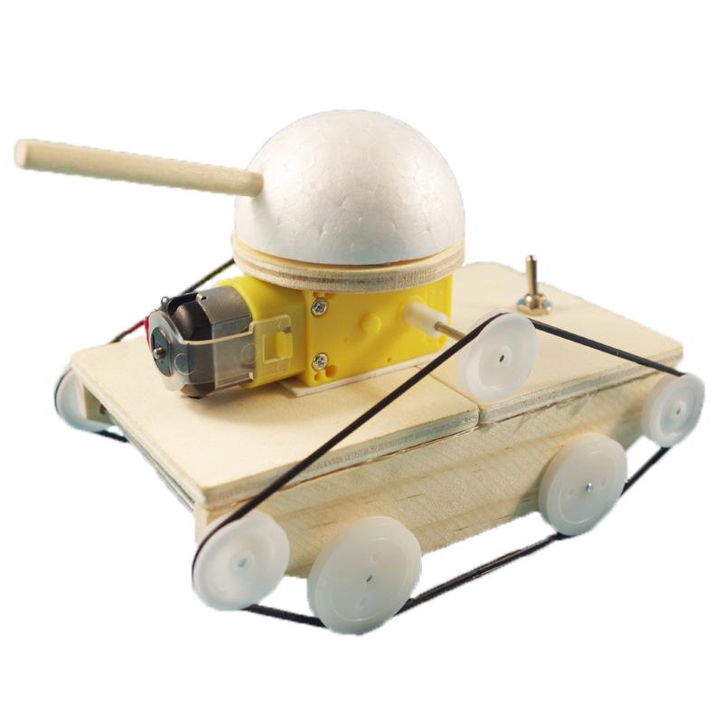 DIY Electric Toy Science Kit: Homemade Tank Vehicle for Elementary School Creativity and Invention.