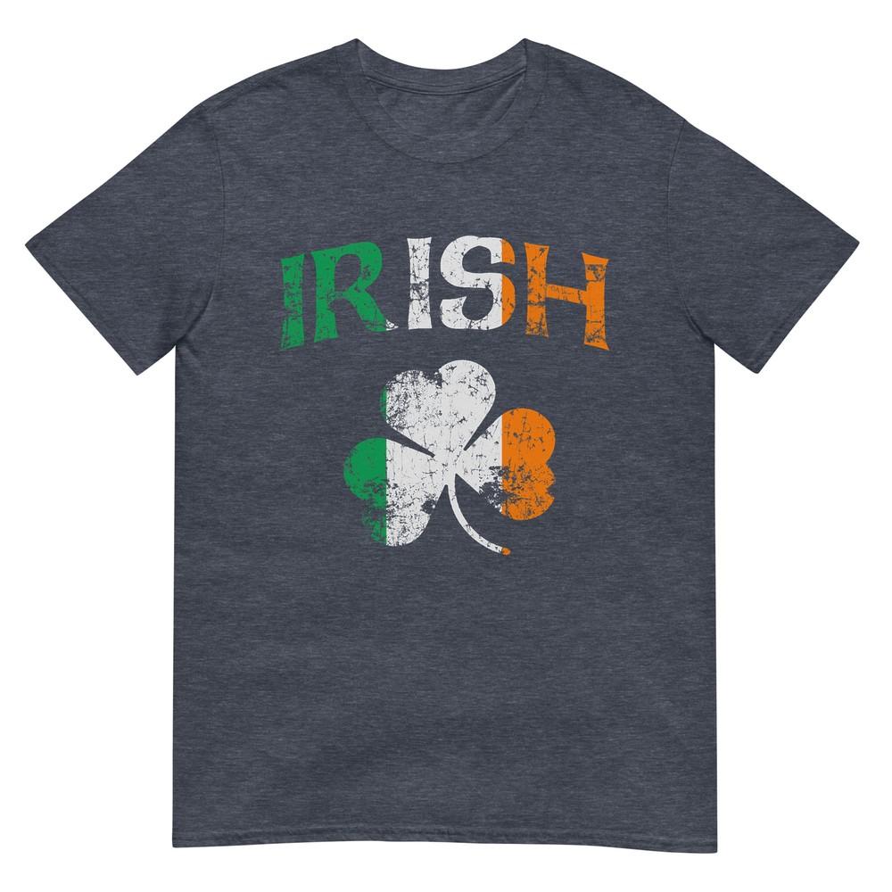 Irish Shamrock Ireland Flag St Patricks Day Vintage Fade Tshirt