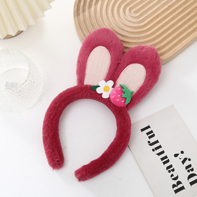 Корейская маска для умывания лица с кроличьими ушками: Милая 3D повязка на голову с заколкой в виде кроличьих ушек для девочек