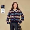 INMAN Винтажный короткий кардиган с жаккардовым узором Fair Isle