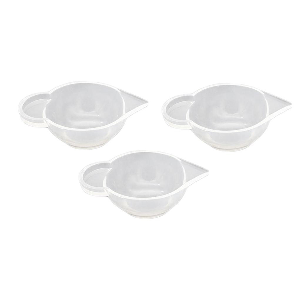 3 Pieces Clear Silicone Reusable Mixing Measuring Cups Liquid Epoxy Resin Hobby Craft Casting