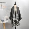 Warm Cold Shawl Cape Women Outdoor Camping Warm Outside Blanket Imitation Cashmere Double-Sided Shawl