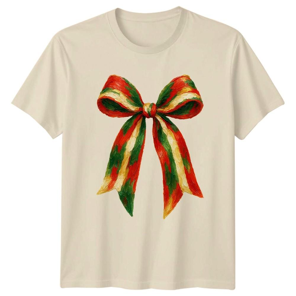 Christmas Bow Holiday Festive Unisexs TShirt Unisexs Graphic Tee Unisex Top