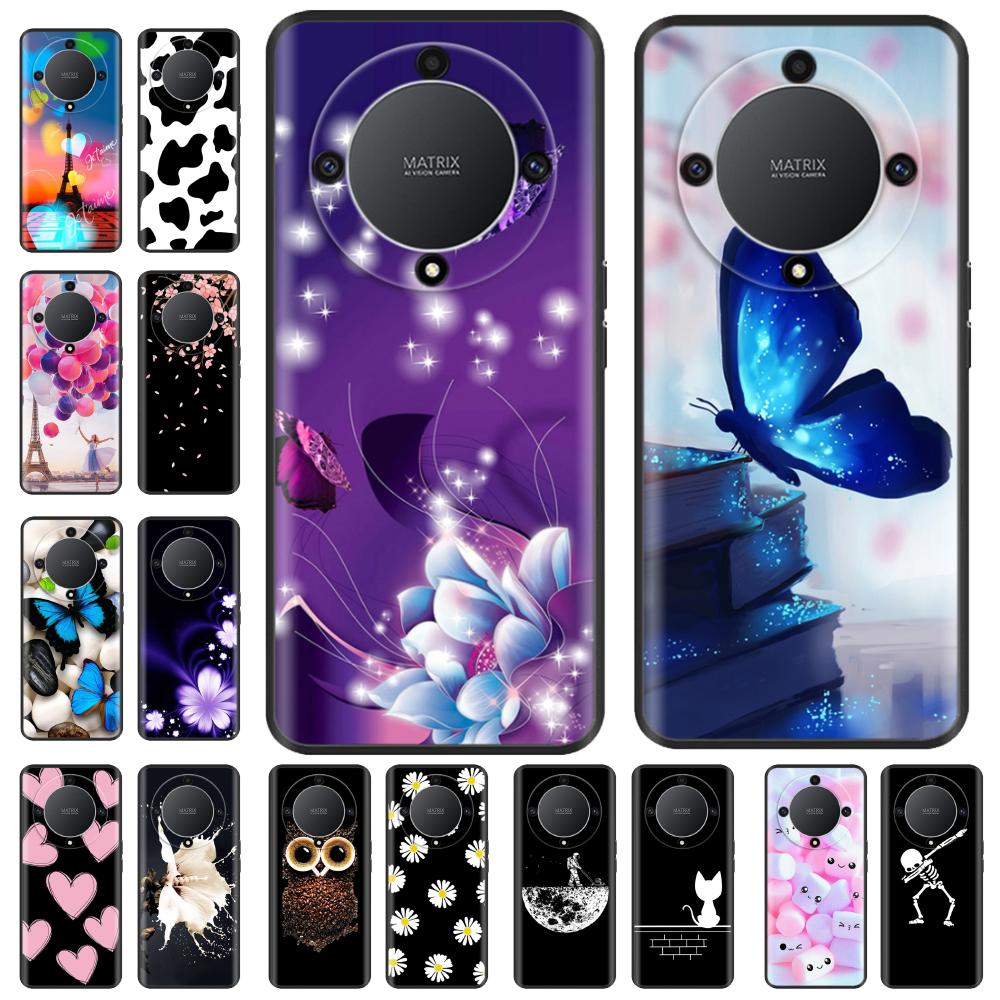 For Honor Magic6 Lite Case Honor X9b X9a Cover Soft Black TPU Bumper Protective Shell Phone Cases For Honor X9b Magic 5 6 Lite