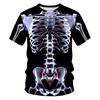 Летний топ с круглым вырезом и 3D-принтом скелета, модная повседневная мужская футболка с коротким рукавом