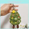 Delightful Short Plush Christmas Tree Keychain With Expressive Face For Seasonal Cheer