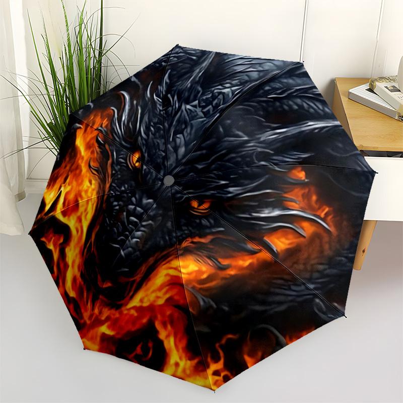 1PC Dragon Head Automatic Open/close Umbrella with 8-Rib Structure for Women/Men, All-Season Use - Travel Essential, Stylish Accessory, Highquality Fa