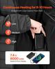 Heated Jacket for Men with 7.4V Battery, Soft Shell Electric Heating Coat, Windproof Lightweight Outerwear with 6 Heating Zones & 3 Heat Settings for