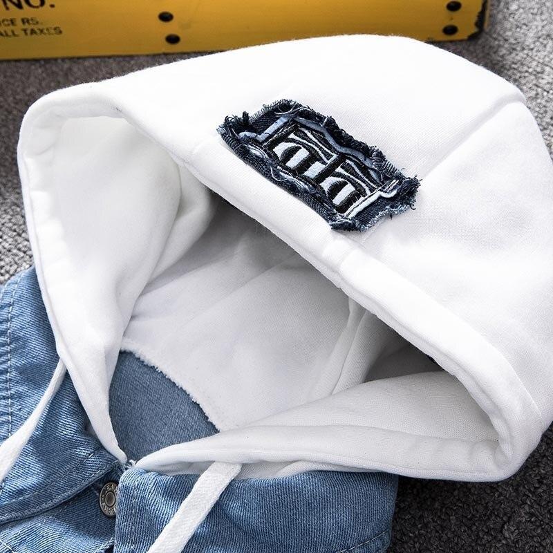 Men Denim Jacket Streetwear Hip Hop Men's Hooded Jean Jackets Male Casual Loose Outerwear 2021 New Spring Fashion Slim Fit Coat