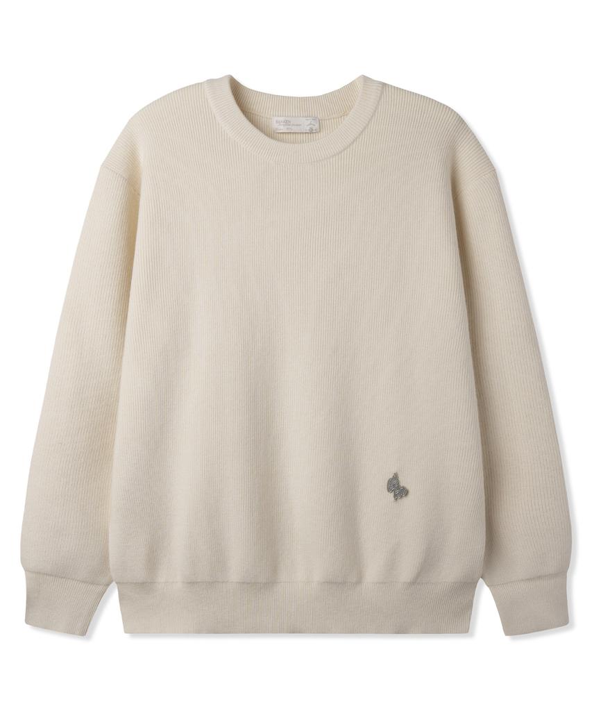 BAKKEN Soft Semi-Over Round Knit Bk8940_Cream